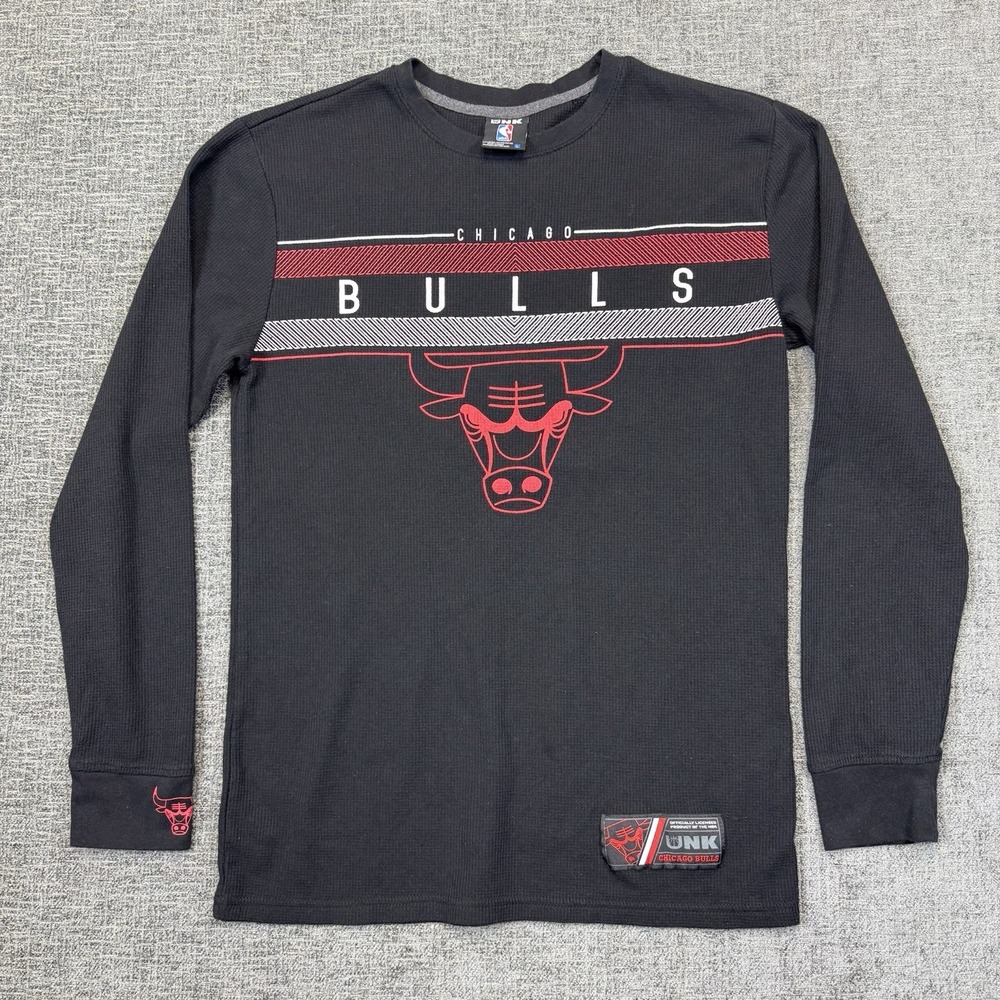 Chicago Bulls‎ UNK Shirt Mens L Black NBA Basketball Thermal Long Sleeve Logo